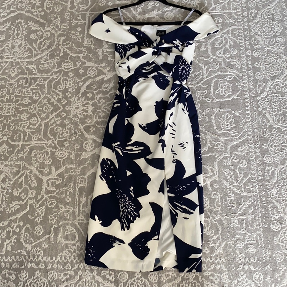 Bardot Navy and White Floral Dress